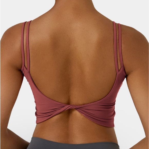 Halara In My Feels Double Straps Backless Twisted Workout Cropped Tank Top - Picture 3 of 8